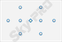 2 - Схема расположения точечных светильников на натяжном потолке